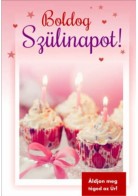 Borítékos képeslap: Boldog Születésnapot! (good news - gyertyás muffin)