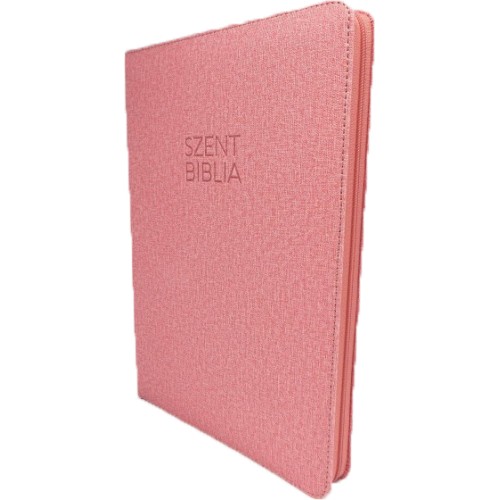 Patmos Biblia - Nagy Rose Textil Mintás - Regiszteres + Cipzáras
