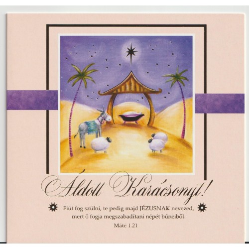 Borítékos képeslap karácsonyi -Áldott karácsonyt