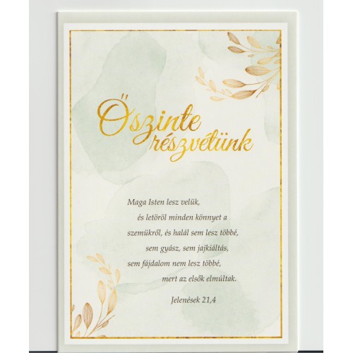 Képeslap - borítékos: Őszinte részvétünk