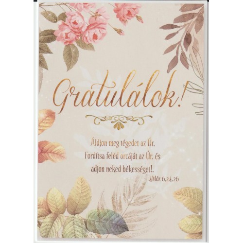 Borítékos képeslap: Gratulálok! (good news -virágos)