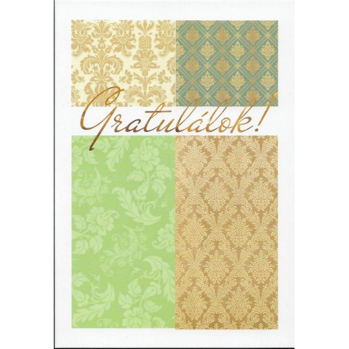 Borítékos képeslap: Gratulálok! (good news - minták)
