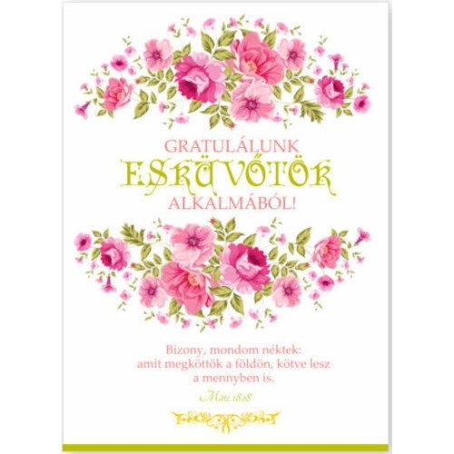 Borítékos képeslap: Esküvőre (Good News - virágos)