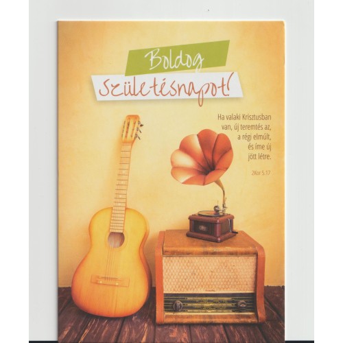 Borítékos képeslap: Boldog Születésnapot! (good news -gitár,rádió)