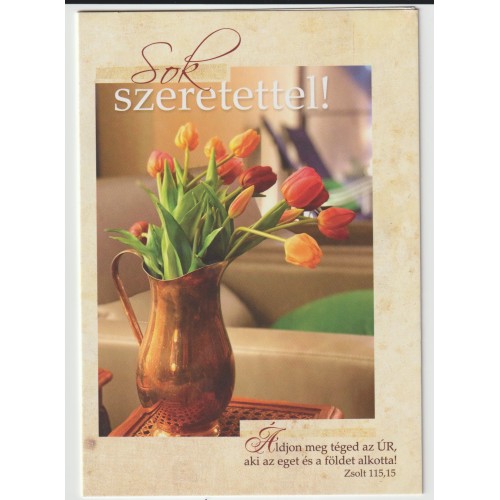 Borítékos képeslap - Sok szeretettel (GoodNews -tulipán)