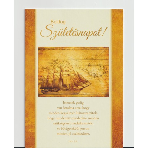 Borítékos képeslap: Boldog Születésnapot! (good news - vitorlás hajó)